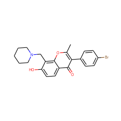 Cc1oc2c(CN3CCCCC3)c(O)ccc2c(=O)c1-c1ccc(Br)cc1 ZINC000009209452