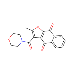 Cc1oc2c(c1C(=O)N1CCOCC1)C(=O)c1ccccc1C2=O ZINC000001236034