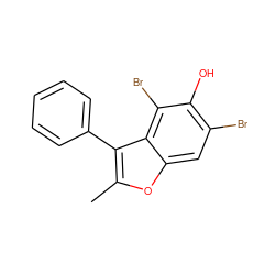 Cc1oc2cc(Br)c(O)c(Br)c2c1-c1ccccc1 ZINC000003667893