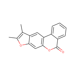 Cc1oc2cc3oc(=O)c4ccccc4c3cc2c1C ZINC000000095360