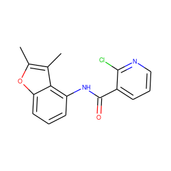 Cc1oc2cccc(NC(=O)c3cccnc3Cl)c2c1C ZINC000103187017