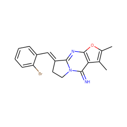 Cc1oc2nc3n(c(=N)c2c1C)CC/C3=C\c1ccccc1Br ZINC000028350457