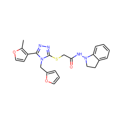 Cc1occc1-c1nnc(SCC(=O)NN2CCc3ccccc32)n1Cc1ccco1 ZINC000064504041