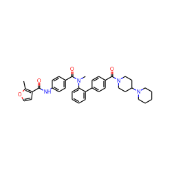 Cc1occc1C(=O)Nc1ccc(C(=O)N(C)c2ccccc2-c2ccc(C(=O)N3CCC(N4CCCCC4)CC3)cc2)cc1 ZINC000026388454