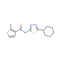 Cc1occc1C(=O)Nc1nnc(C2CCCCC2)s1 ZINC000001054392