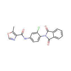 Cc1ocnc1C(=O)Nc1ccc(N2C(=O)c3ccccc3C2=O)c(Cl)c1 ZINC000121669257