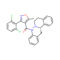 Cc1onc(-c2c(Cl)cccc2Cl)c1C(=O)Nc1ccccc1C[C@H]1c2ccccc2CCN1C ZINC000028129056