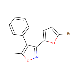 Cc1onc(-c2ccc(Br)o2)c1-c1ccccc1 ZINC000096909041