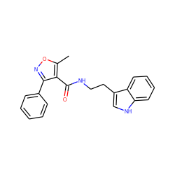 Cc1onc(-c2ccccc2)c1C(=O)NCCc1c[nH]c2ccccc12 ZINC000002543603