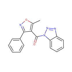 Cc1onc(-c2ccccc2)c1C(=O)n1nnc2ccccc21 ZINC000000859741