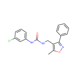 Cc1onc(-c2ccccc2)c1CNC(=O)Nc1cccc(Cl)c1 ZINC000000105526