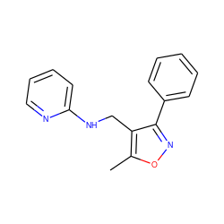 Cc1onc(-c2ccccc2)c1CNc1ccccn1 ZINC000142696576