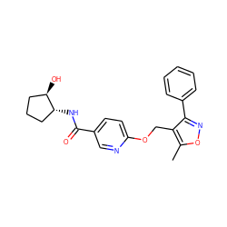 Cc1onc(-c2ccccc2)c1COc1ccc(C(=O)N[C@@H]2CCC[C@H]2O)cn1 ZINC000141064692