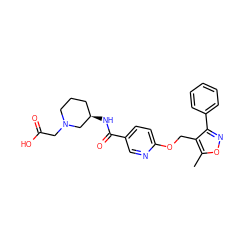 Cc1onc(-c2ccccc2)c1COc1ccc(C(=O)N[C@@H]2CCCN(CC(=O)O)C2)cn1 ZINC000143255889