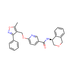 Cc1onc(-c2ccccc2)c1COc1ccc(C(=O)N[C@@H]2COCc3ccccc32)cn1 ZINC000142586639