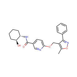 Cc1onc(-c2ccccc2)c1COc1ccc(C(=O)N[C@H]2CCCC[C@@H]2O)cn1 ZINC000141065704