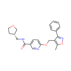 Cc1onc(-c2ccccc2)c1COc1ccc(C(=O)NC[C@@H]2CCOC2)cn1 ZINC000142564929