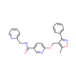 Cc1onc(-c2ccccc2)c1COc1ccc(C(=O)NCc2ccccn2)cn1 ZINC000142893556