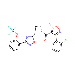 Cc1onc(-c2ccccc2Cl)c1C(=O)N1CC[C@H]1c1nc(-c2ccccc2OC(F)(F)F)no1 ZINC001772611566