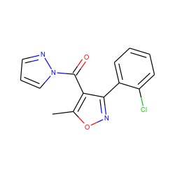 Cc1onc(-c2ccccc2Cl)c1C(=O)n1cccn1 ZINC000000037189