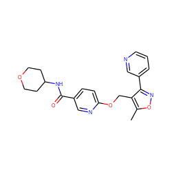 Cc1onc(-c2cccnc2)c1COc1ccc(C(=O)NC2CCOCC2)cn1 ZINC000142537677