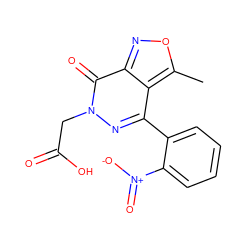 Cc1onc2c(=O)n(CC(=O)O)nc(-c3ccccc3[N+](=O)[O-])c12 ZINC000013797630