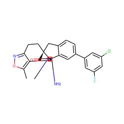 Cc1onc2c1C[C@@]1(CC2)Cc2ccc(-c3cc(F)cc(Cl)c3)cc2[C@]12N=C(N)N(C)C2=O ZINC000141776411