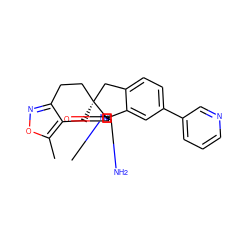 Cc1onc2c1C[C@]1(CC2)Cc2ccc(-c3cccnc3)cc2[C@]12N=C(N)N(C)C2=O ZINC000201242615