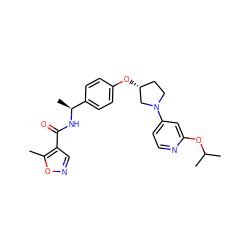 Cc1oncc1C(=O)N[C@@H](C)c1ccc(O[C@@H]2CCN(c3ccnc(OC(C)C)c3)C2)cc1 ZINC000169709506