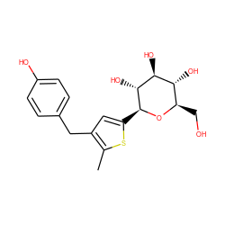 Cc1sc([C@@H]2O[C@H](CO)[C@@H](O)[C@H](O)[C@H]2O)cc1Cc1ccc(O)cc1 ZINC000072118091