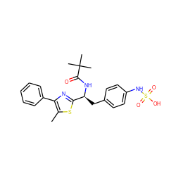 Cc1sc([C@H](Cc2ccc(NS(=O)(=O)O)cc2)NC(=O)C(C)(C)C)nc1-c1ccccc1 ZINC000113898164