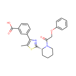 Cc1sc([C@H]2CCCCN2C(=O)COc2ccccc2)nc1-c1cccc(C(=O)O)c1 ZINC000118603612