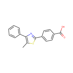 Cc1sc(-c2ccc(C(=O)O)cc2)nc1-c1ccccc1 ZINC000041637821