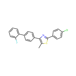 Cc1sc(-c2ccc(Cl)cc2)nc1-c1ccc(-c2ccccc2F)cc1 ZINC000003045888