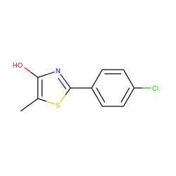 Cc1sc(-c2ccc(Cl)cc2)nc1O ZINC000000012803