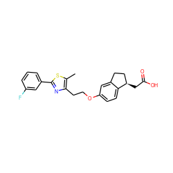 Cc1sc(-c2cccc(F)c2)nc1CCOc1ccc2c(c1)CC[C@H]2CC(=O)O ZINC000028951979