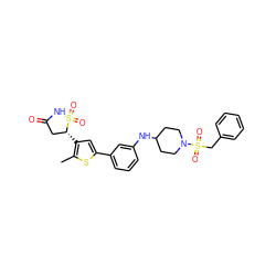 Cc1sc(-c2cccc(NC3CCN(S(=O)(=O)Cc4ccccc4)CC3)c2)cc1[C@@H]1CC(=O)NS1(=O)=O ZINC000049756760