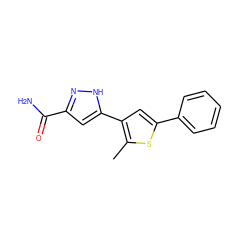 Cc1sc(-c2ccccc2)cc1-c1cc(C(N)=O)n[nH]1 ZINC000299827169