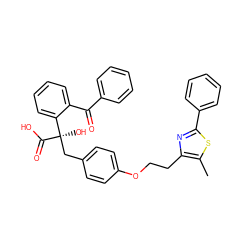 Cc1sc(-c2ccccc2)nc1CCOc1ccc(C[C@@](O)(C(=O)O)c2ccccc2C(=O)c2ccccc2)cc1 ZINC000103178132