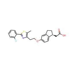 Cc1sc(-c2ccccc2F)nc1CCOc1ccc2c(c1)CC[C@H]2CC(=O)O ZINC000028951981