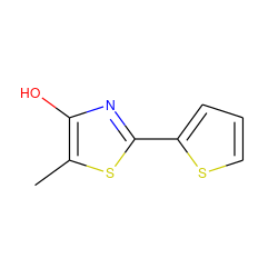 Cc1sc(-c2cccs2)nc1O ZINC000003116629