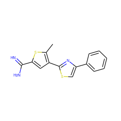 Cc1sc(C(=N)N)cc1-c1nc(-c2ccccc2)cs1 ZINC000013437887