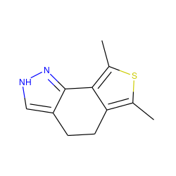 Cc1sc(C)c2c1CCc1c[nH]nc1-2 ZINC000012355889