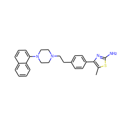 Cc1sc(N)nc1-c1ccc(CCN2CCN(c3cccc4ccccc34)CC2)cc1 ZINC000000607479