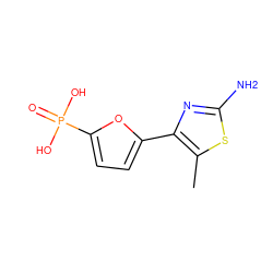 Cc1sc(N)nc1-c1ccc(P(=O)(O)O)o1 ZINC000066113749