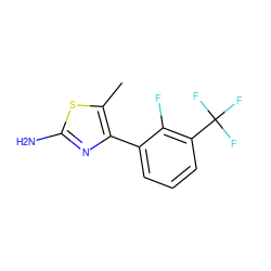 Cc1sc(N)nc1-c1cccc(C(F)(F)F)c1F ZINC000029048783