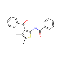 Cc1sc(NC(=O)c2ccccc2)c(C(=O)c2ccccc2)c1C ZINC000000411280