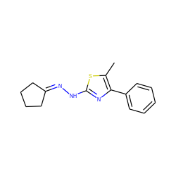 Cc1sc(NN=C2CCCC2)nc1-c1ccccc1 ZINC000000447147