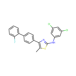 Cc1sc(Nc2cc(Cl)cc(Cl)c2)nc1-c1ccc(-c2ccccc2F)cc1 ZINC000034171225