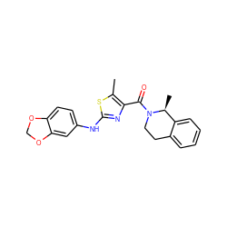 Cc1sc(Nc2ccc3c(c2)OCO3)nc1C(=O)N1CCc2ccccc2[C@@H]1C ZINC000096283021